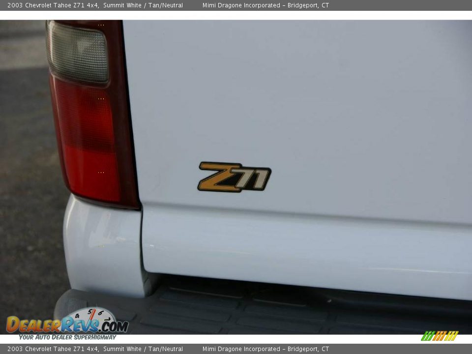 2003 Chevrolet Tahoe Z71 4x4 Summit White / Tan/Neutral Photo #6