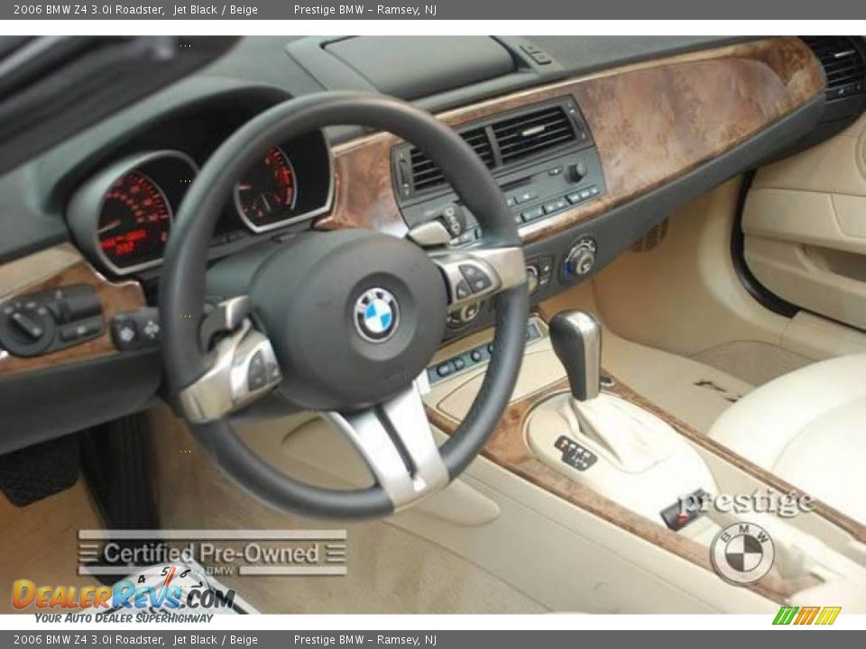 2006 BMW Z4 3.0i Roadster Jet Black / Beige Photo #4