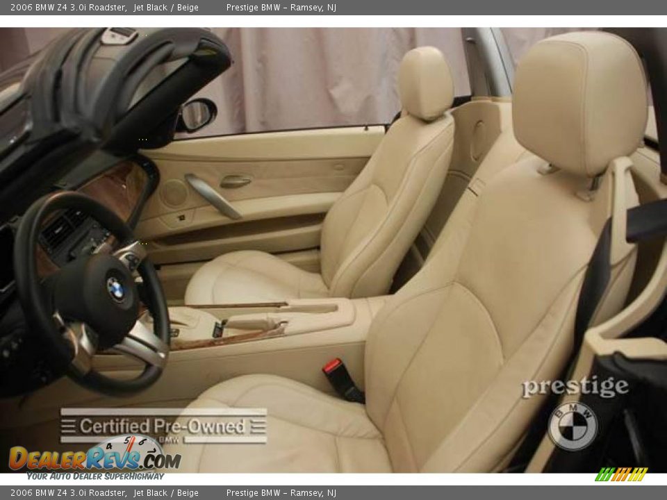 2006 BMW Z4 3.0i Roadster Jet Black / Beige Photo #5