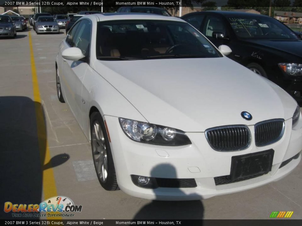 2007 BMW 3 Series 328i Coupe Alpine White / Beige Photo #1