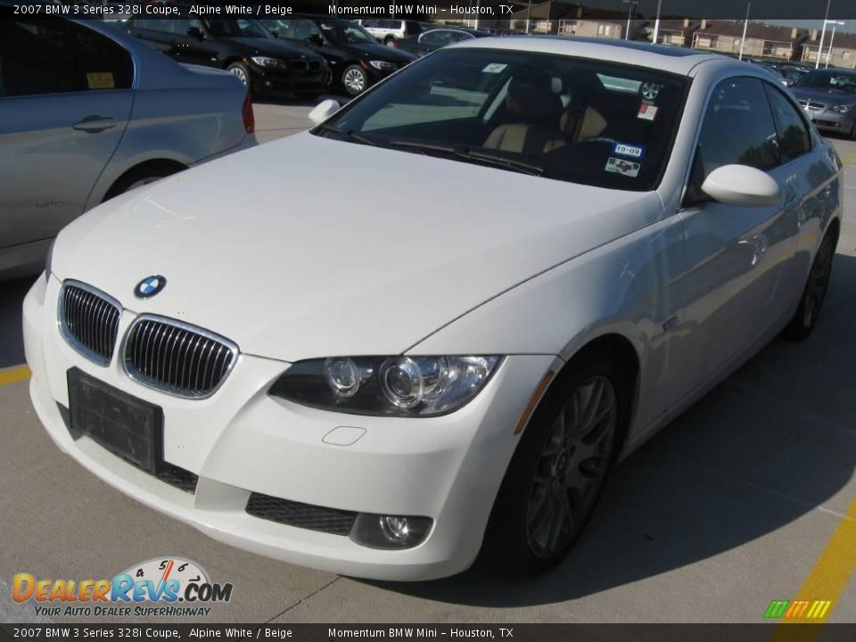 2007 BMW 3 Series 328i Coupe Alpine White / Beige Photo #3