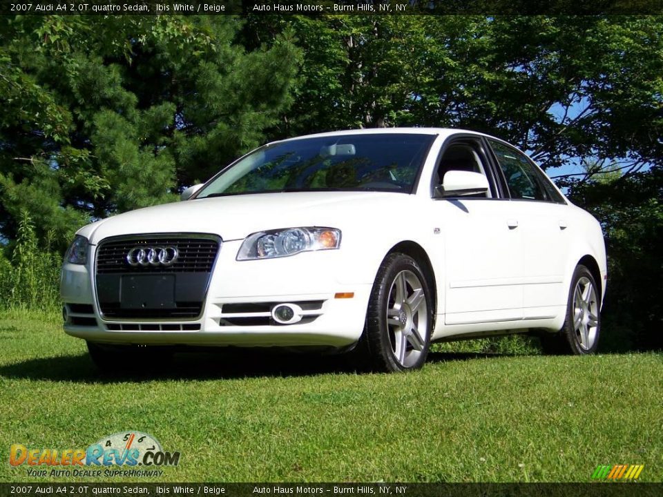 2007 Audi A4 2.0T quattro Sedan Ibis White / Beige Photo #1