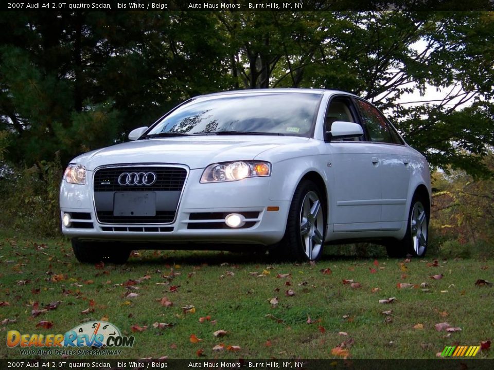 2007 Audi A4 2.0T quattro Sedan Ibis White / Beige Photo #2