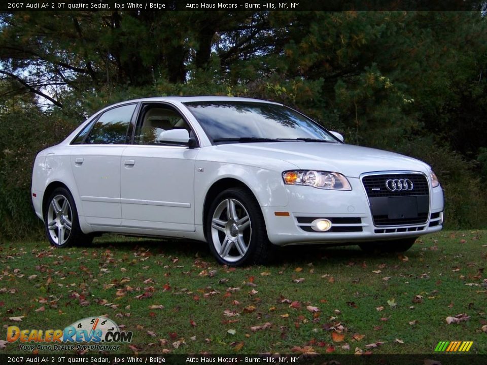 2007 Audi A4 2.0T quattro Sedan Ibis White / Beige Photo #4