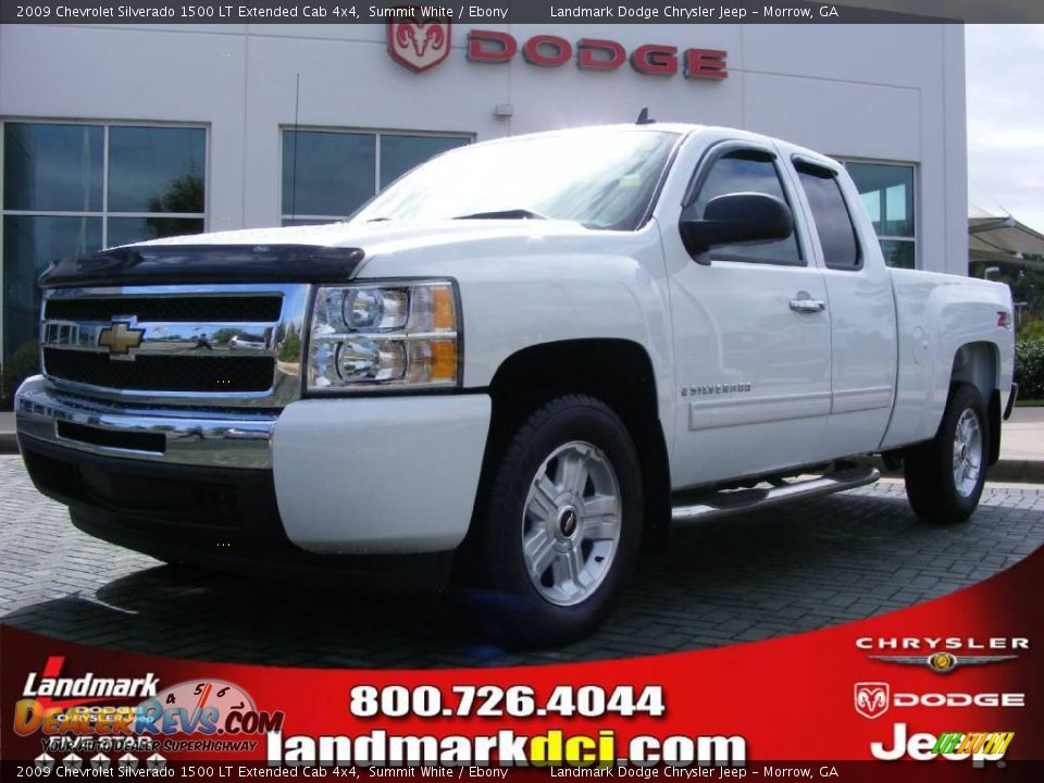 2009 Chevrolet Silverado 1500 LT Extended Cab 4x4 Summit White / Ebony Photo #1