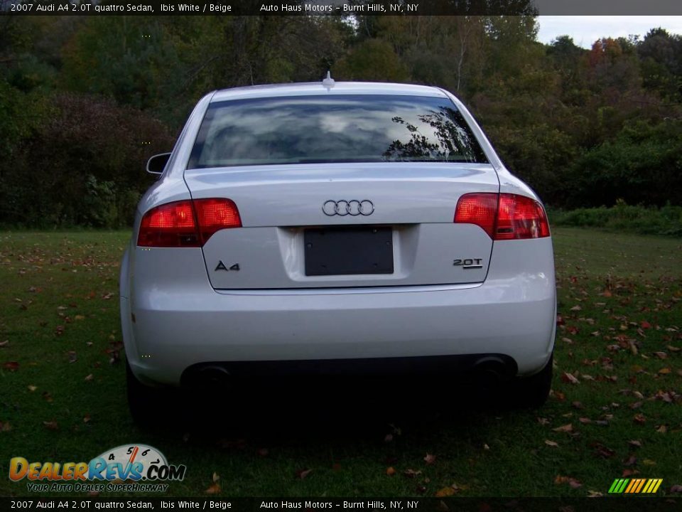 2007 Audi A4 2.0T quattro Sedan Ibis White / Beige Photo #7