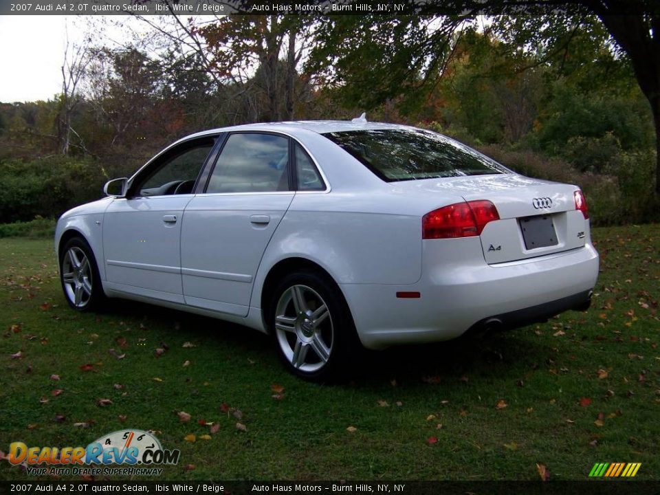 2007 Audi A4 2.0T quattro Sedan Ibis White / Beige Photo #8