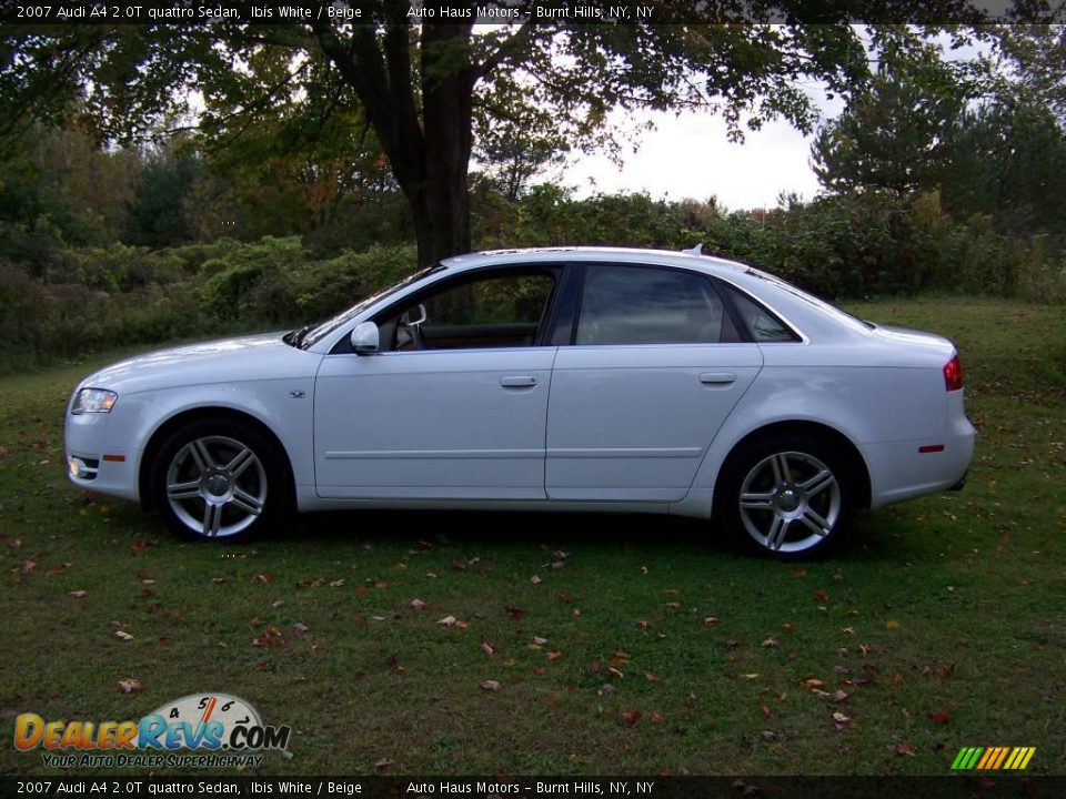 2007 Audi A4 2.0T quattro Sedan Ibis White / Beige Photo #9