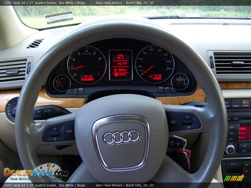 2007 Audi A4 2.0T quattro Sedan Ibis White / Beige Photo #21