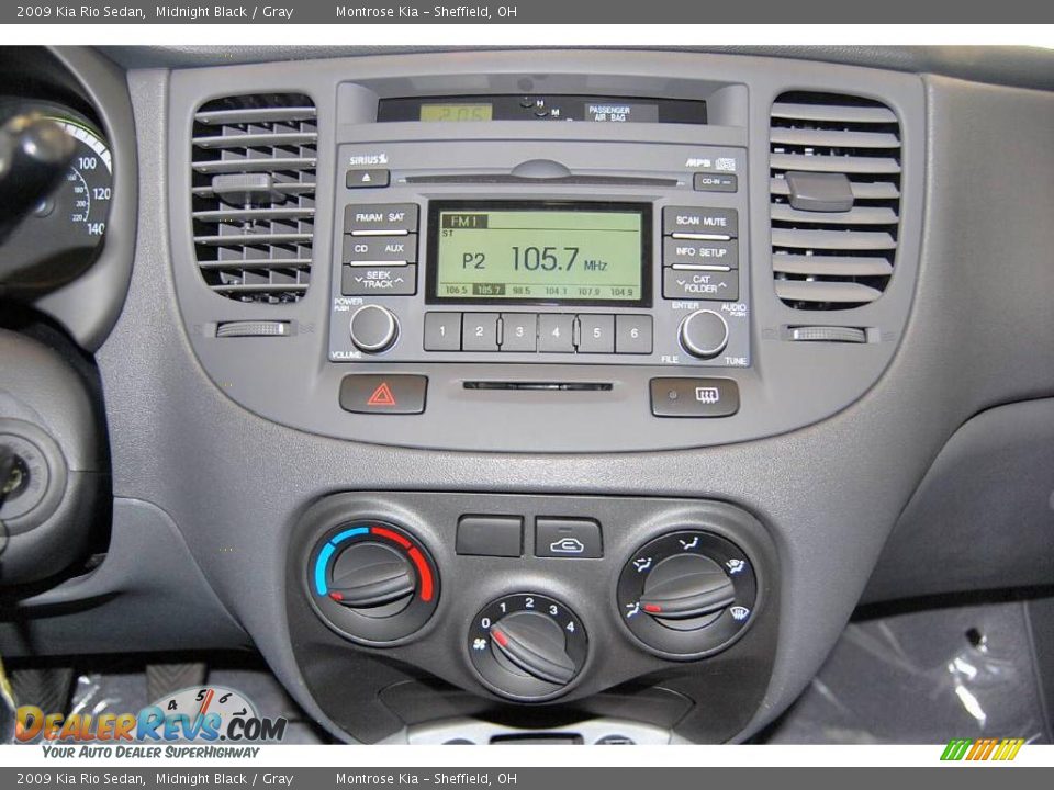 2009 Kia Rio Sedan Midnight Black / Gray Photo #21