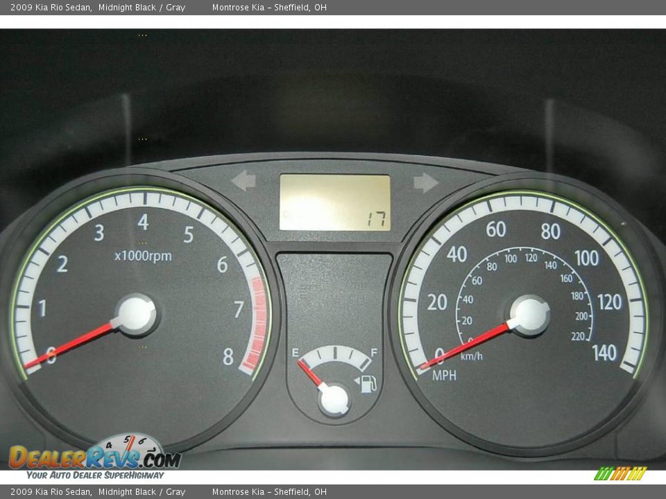 2009 Kia Rio Sedan Midnight Black / Gray Photo #33