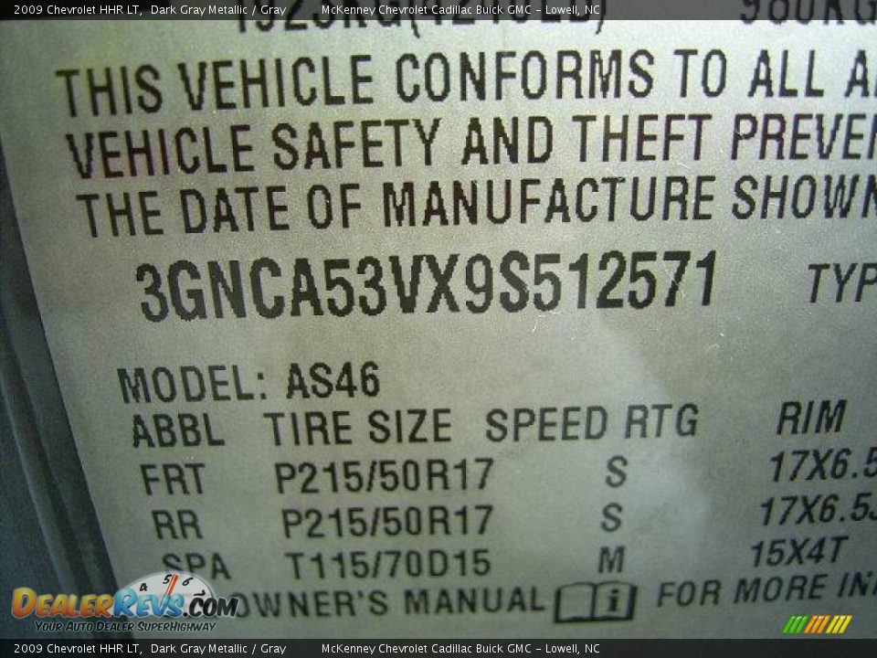 2009 Chevrolet HHR LT Dark Gray Metallic / Gray Photo #10