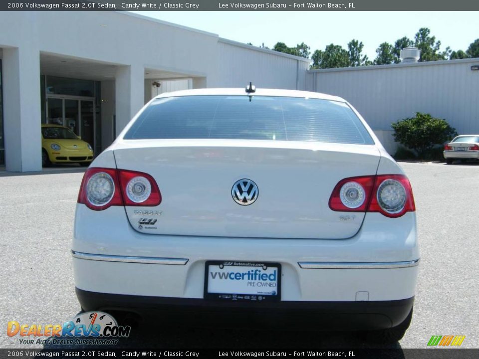 2006 Volkswagen Passat 2.0T Sedan Candy White / Classic Grey Photo #4