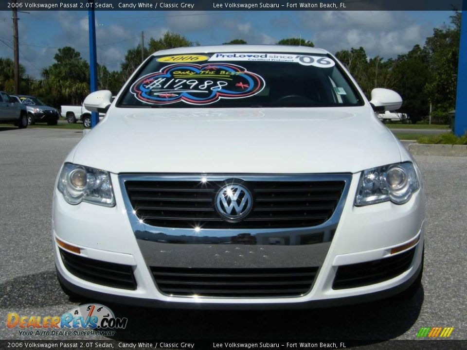 2006 Volkswagen Passat 2.0T Sedan Candy White / Classic Grey Photo #8
