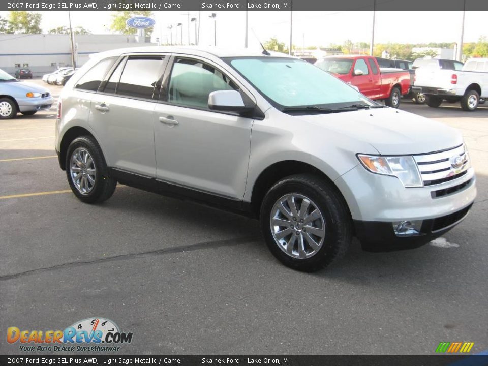 2007 Ford Edge SEL Plus AWD Light Sage Metallic / Camel Photo #6