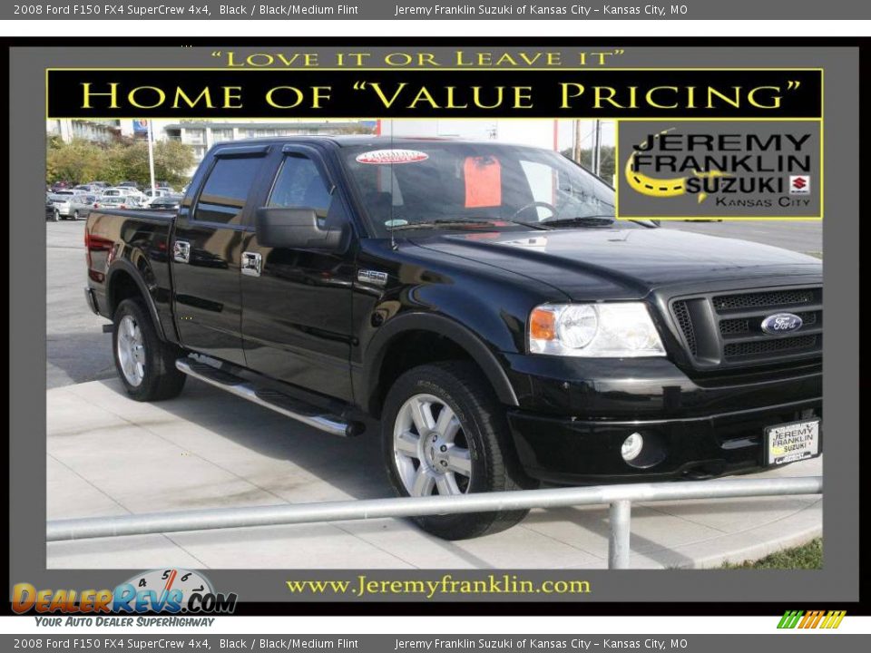 2008 Ford F150 FX4 SuperCrew 4x4 Black / Black/Medium Flint Photo #1