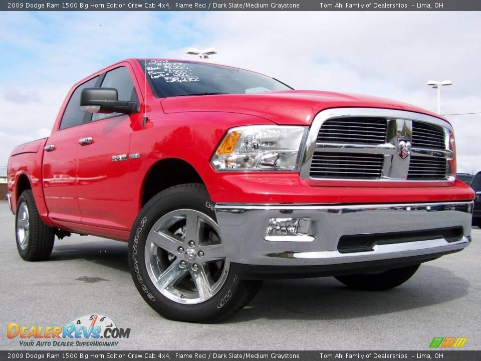 2009 Dodge Ram 1500 Big Horn Edition Crew Cab 4x4 Flame Red / Dark Slate/Medium Graystone Photo #1
