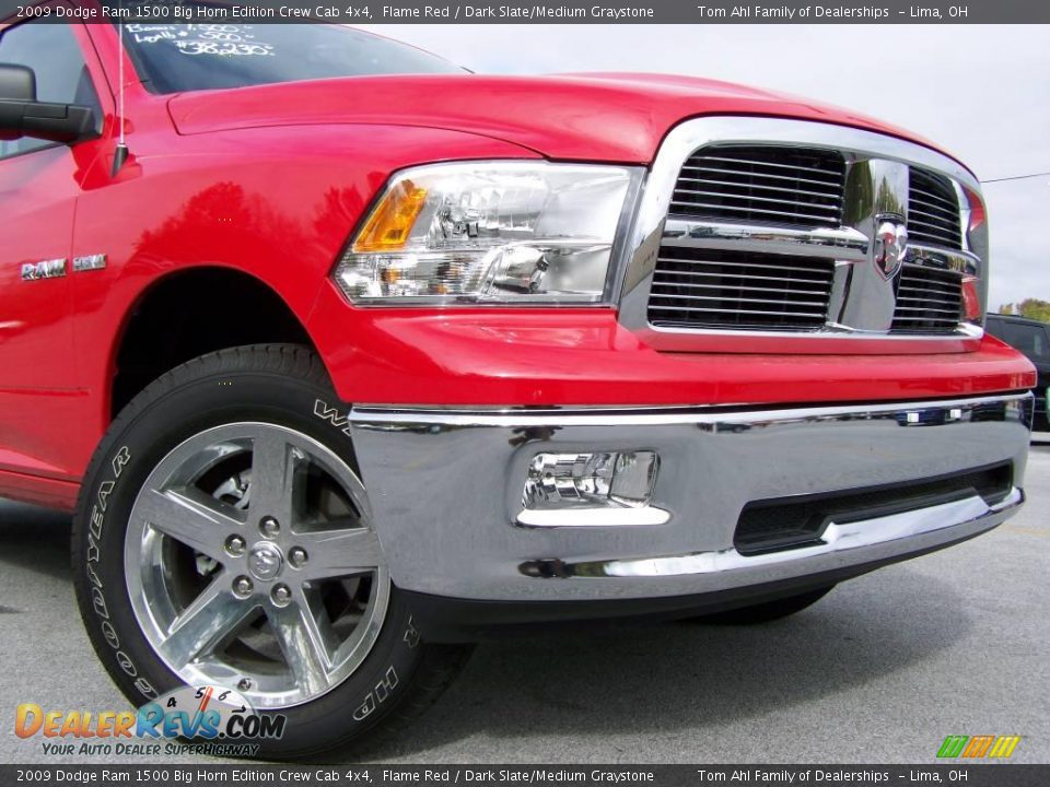 2009 Dodge Ram 1500 Big Horn Edition Crew Cab 4x4 Flame Red / Dark Slate/Medium Graystone Photo #2