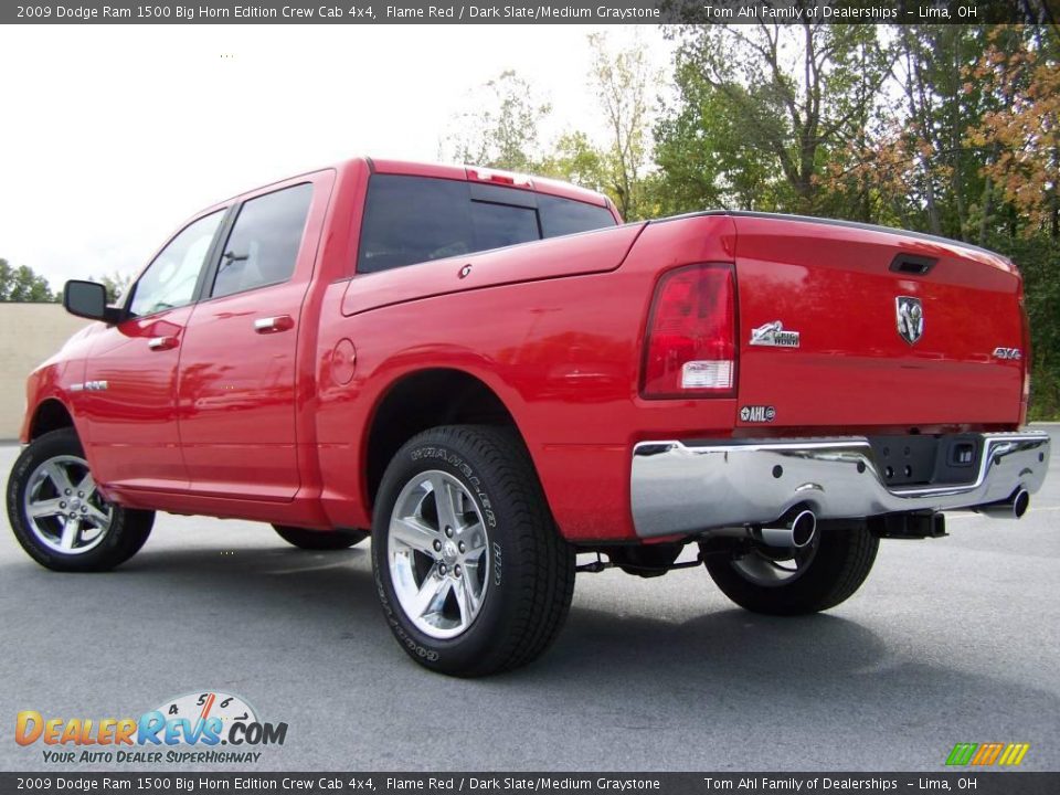 2009 Dodge Ram 1500 Big Horn Edition Crew Cab 4x4 Flame Red / Dark Slate/Medium Graystone Photo #4