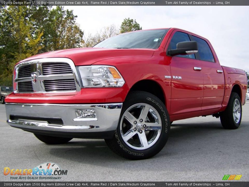 2009 Dodge Ram 1500 Big Horn Edition Crew Cab 4x4 Flame Red / Dark Slate/Medium Graystone Photo #5