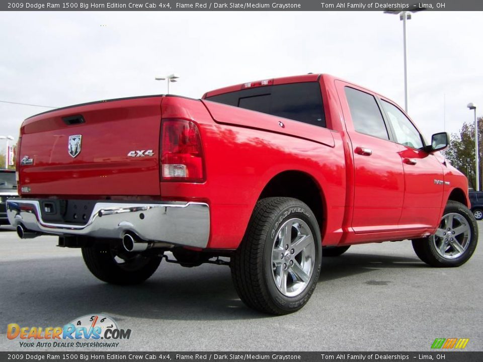 2009 Dodge Ram 1500 Big Horn Edition Crew Cab 4x4 Flame Red / Dark Slate/Medium Graystone Photo #8