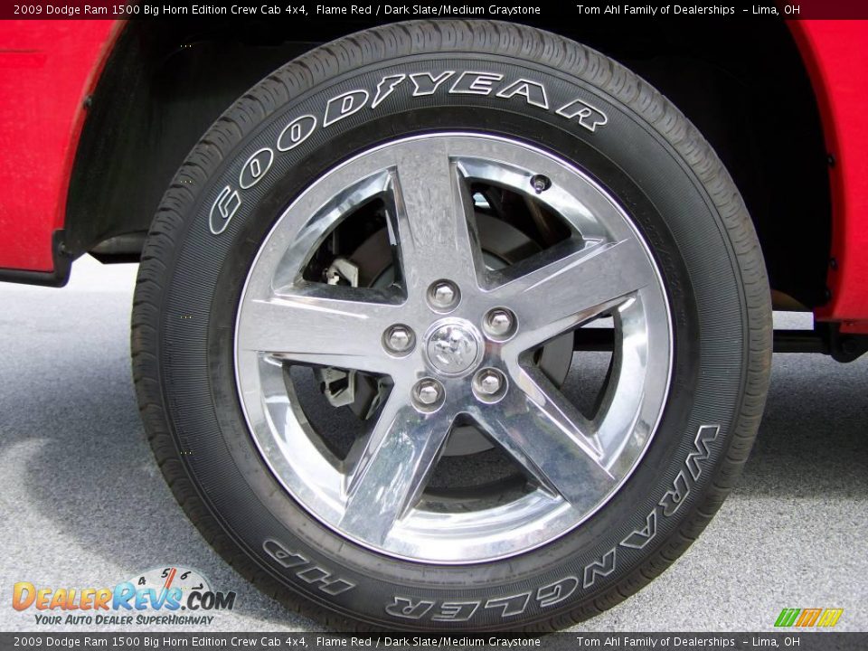 2009 Dodge Ram 1500 Big Horn Edition Crew Cab 4x4 Flame Red / Dark Slate/Medium Graystone Photo #9