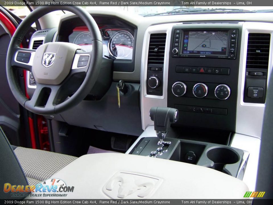 2009 Dodge Ram 1500 Big Horn Edition Crew Cab 4x4 Flame Red / Dark Slate/Medium Graystone Photo #14