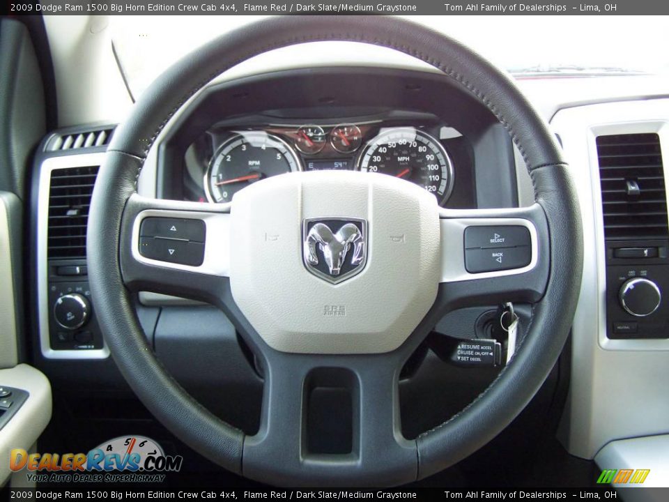 2009 Dodge Ram 1500 Big Horn Edition Crew Cab 4x4 Flame Red / Dark Slate/Medium Graystone Photo #17