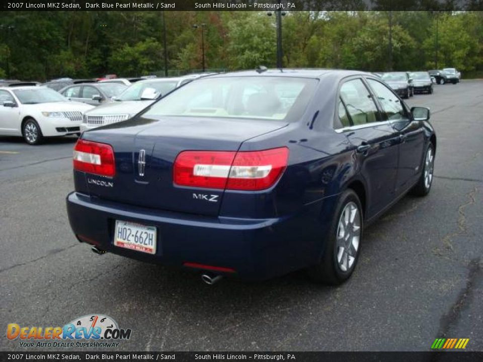 2007 Lincoln MKZ Sedan Dark Blue Pearl Metallic / Sand Photo #4