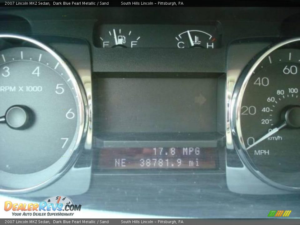 2007 Lincoln MKZ Sedan Dark Blue Pearl Metallic / Sand Photo #15