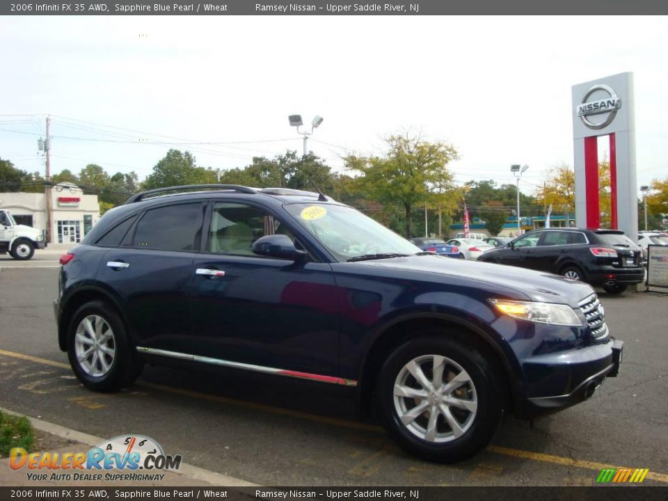 2006 Infiniti FX 35 AWD Sapphire Blue Pearl / Wheat Photo #13