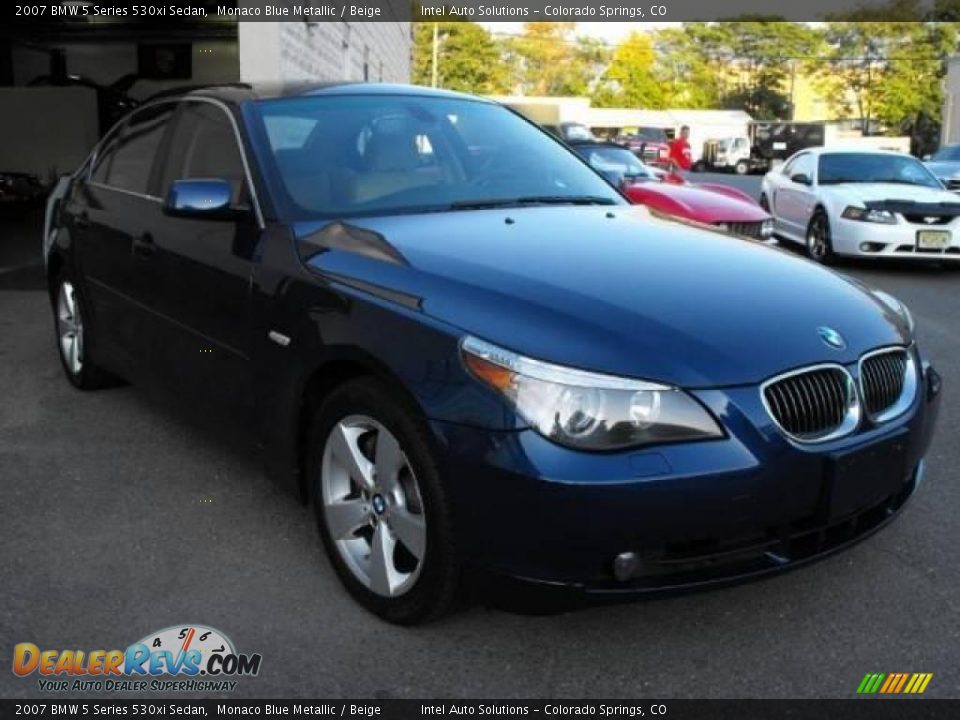 2007 BMW 5 Series 530xi Sedan Monaco Blue Metallic / Beige Photo #2