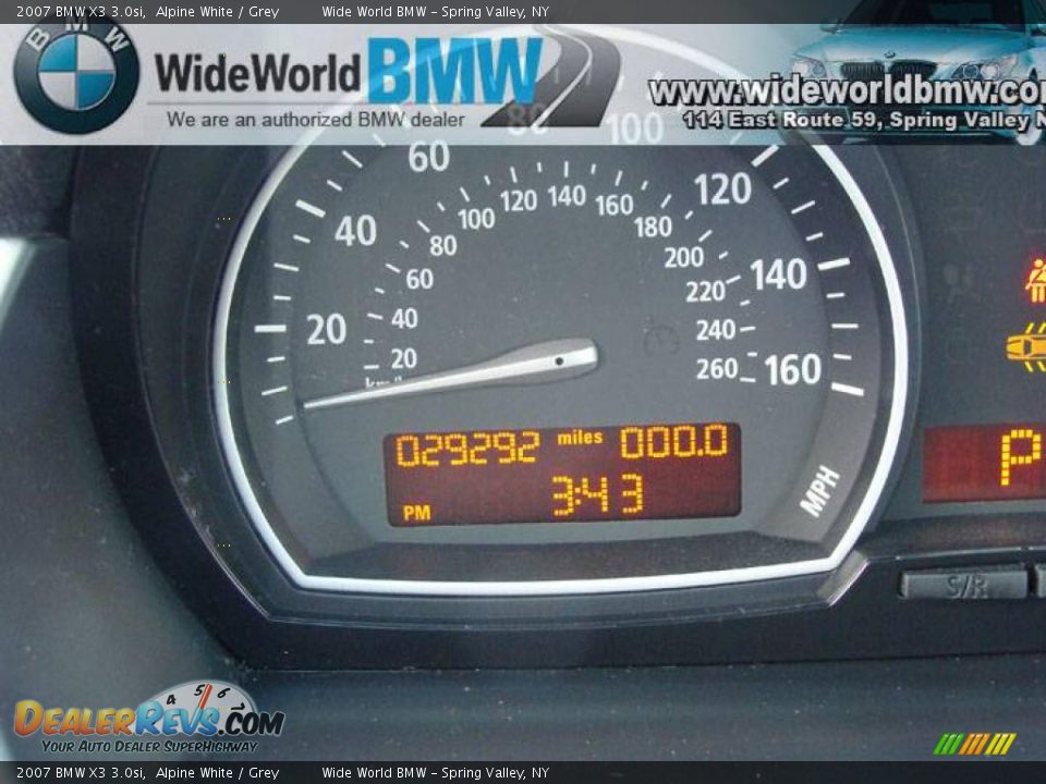 2007 BMW X3 3.0si Alpine White / Grey Photo #14