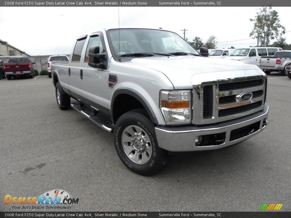2008 Ford F250 Super Duty Lariat Crew Cab 4x4 Silver Metallic / Medium Stone Photo #1