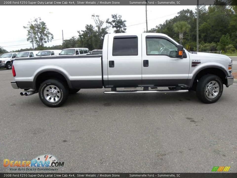 2008 Ford F250 Super Duty Lariat Crew Cab 4x4 Silver Metallic / Medium Stone Photo #12