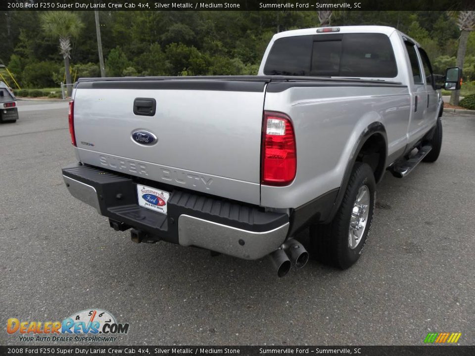 2008 Ford F250 Super Duty Lariat Crew Cab 4x4 Silver Metallic / Medium Stone Photo #13