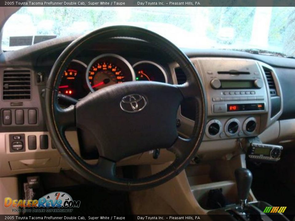 2005 Toyota Tacoma PreRunner Double Cab Super White / Taupe Photo #10