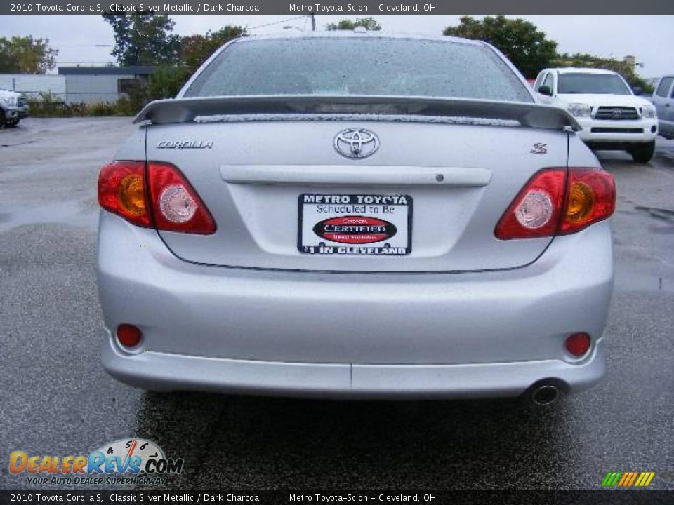 2010 Toyota Corolla S Classic Silver Metallic / Dark Charcoal Photo #4