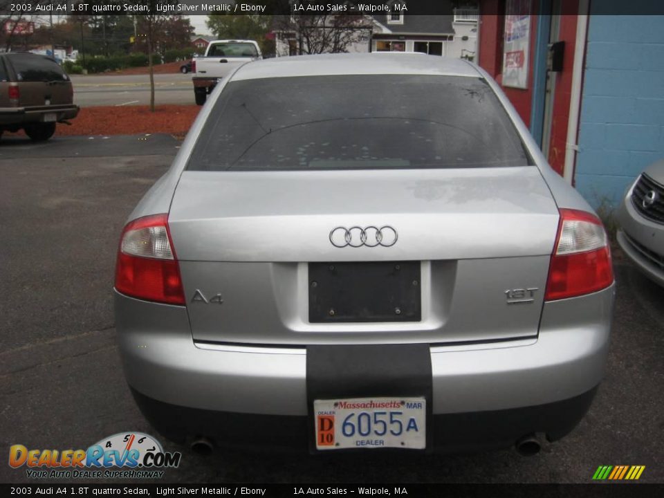 2003 Audi A4 1.8T quattro Sedan Light Silver Metallic / Ebony Photo #12