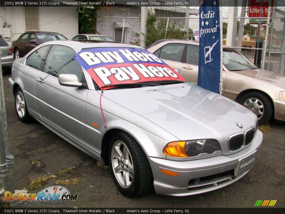 2001 BMW 3 Series 325i Coupe Titanium Silver Metallic / Black Photo #2