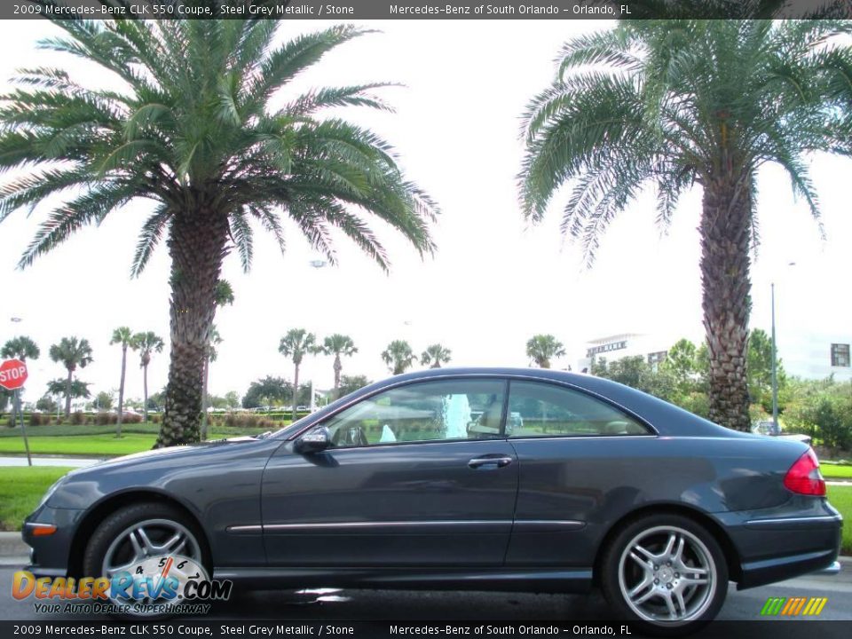 2009 Mercedes-Benz CLK 550 Coupe Steel Grey Metallic / Stone Photo #1