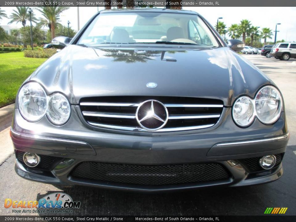 2009 Mercedes-Benz CLK 550 Coupe Steel Grey Metallic / Stone Photo #3