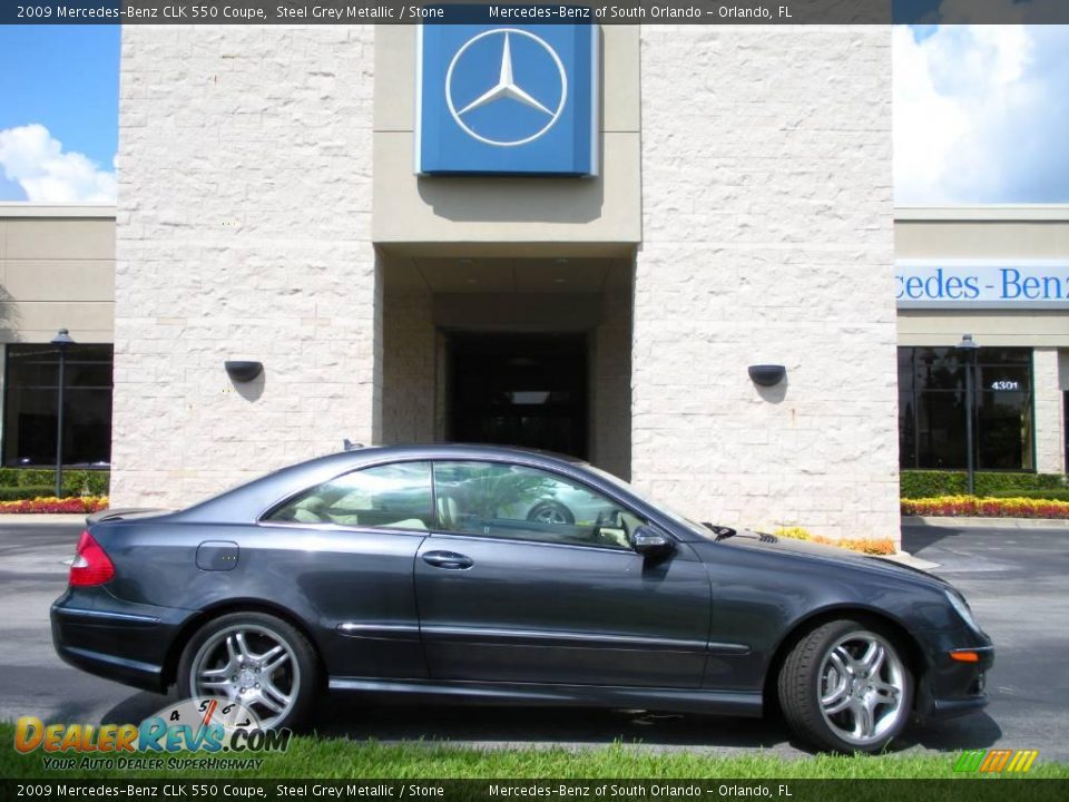 2009 Mercedes-Benz CLK 550 Coupe Steel Grey Metallic / Stone Photo #5