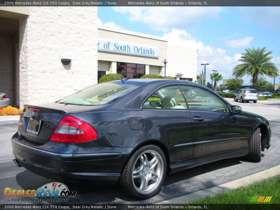 2009 Mercedes-Benz CLK 550 Coupe Steel Grey Metallic / Stone Photo #6