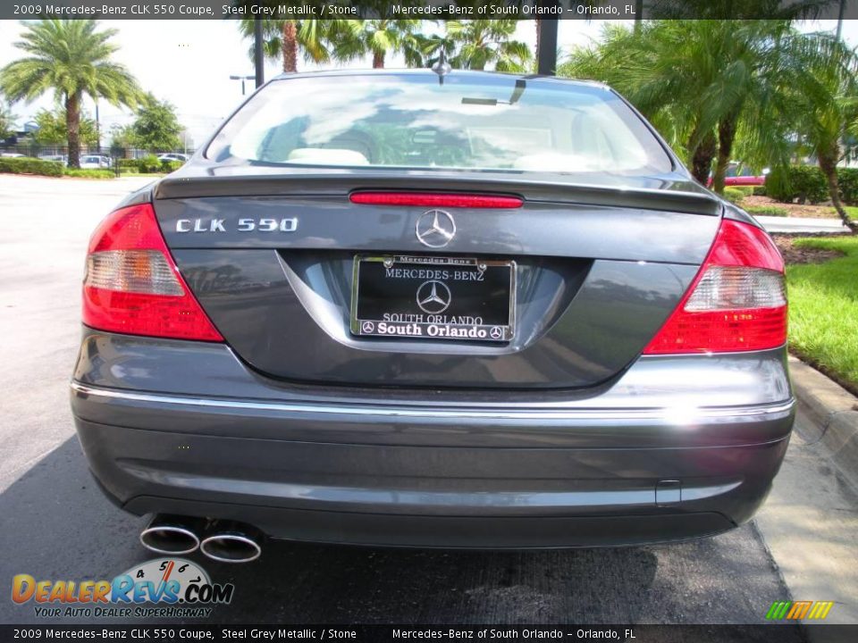 2009 Mercedes-Benz CLK 550 Coupe Steel Grey Metallic / Stone Photo #7