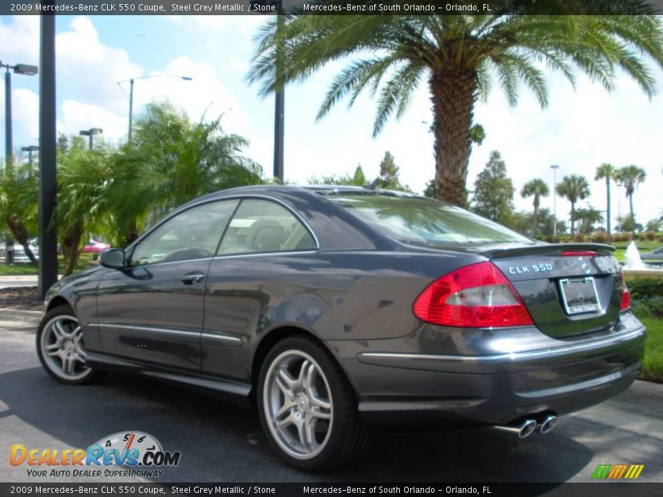2009 Mercedes-Benz CLK 550 Coupe Steel Grey Metallic / Stone Photo #8
