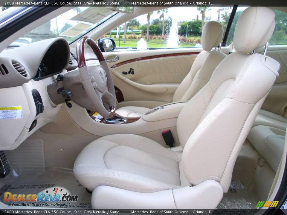 2009 Mercedes-Benz CLK 550 Coupe Steel Grey Metallic / Stone Photo #11