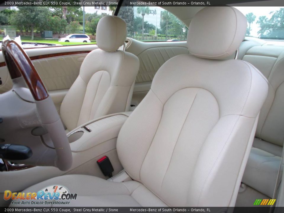 2009 Mercedes-Benz CLK 550 Coupe Steel Grey Metallic / Stone Photo #12