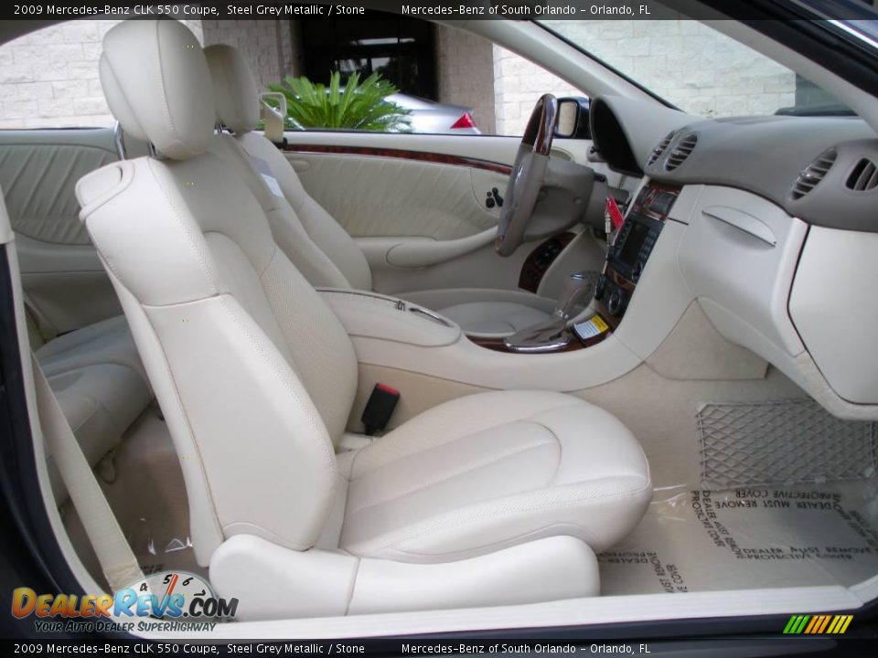 2009 Mercedes-Benz CLK 550 Coupe Steel Grey Metallic / Stone Photo #14