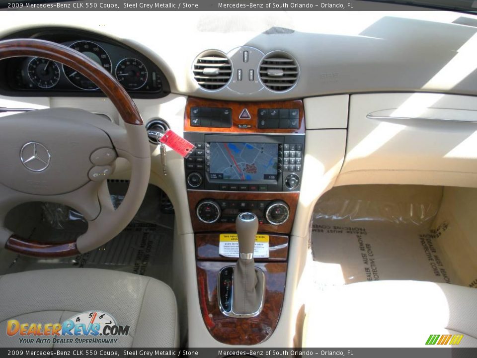 2009 Mercedes-Benz CLK 550 Coupe Steel Grey Metallic / Stone Photo #17